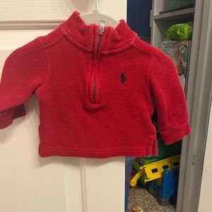 Red Ralph Lauren half zip 3 months